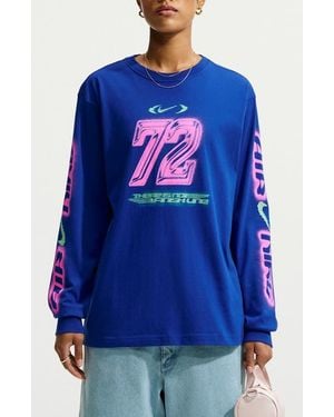 Nike Sportswear Airbrushed Graphic Long Sleeve T-Shirt - Blue