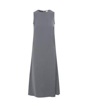 Aspact Woven Center Back Invisible Zipper Sweater - Gray