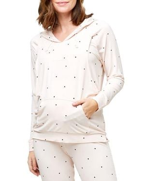 Nom Maternity Simone Maternity/Nursing Hoodie - White