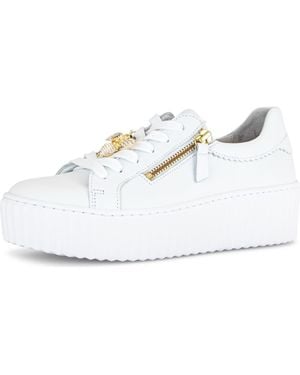 Gabor Platform Zip Sneaker - White