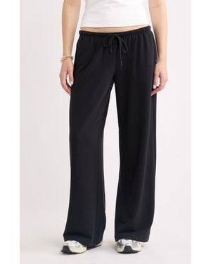 BP. Narrow Waistband Baggy Wide Leg Sweatpants - Black