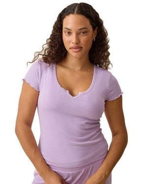 Kindred Bravely Ribbed Modal Notched Nursing T-Shirt - Purple