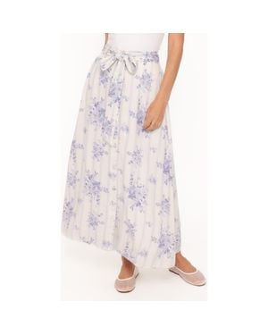 Petal & Pup Xander Tie Waist Cotton & Linen Maxi Skirt - Multicolor