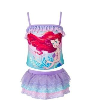 Disney The Little Mermaid Princess Ariel 2-Piece Swimwear Tankini And Skirt Set - Purple