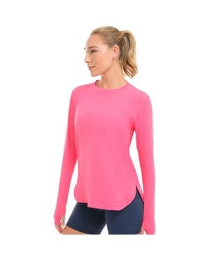 BloqUV Long Sleeve Sun And Uv Protection Relaxed Scallop Top - Pink