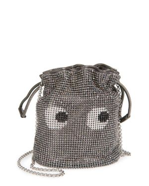 Anya Hindmarch Eyes Crystal Mesh Drawstring Pouch - Gray