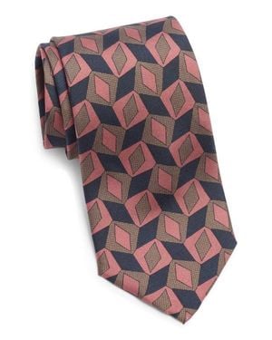 Jack Victor Nielsen Geometric Print Silk Tie - Multicolor