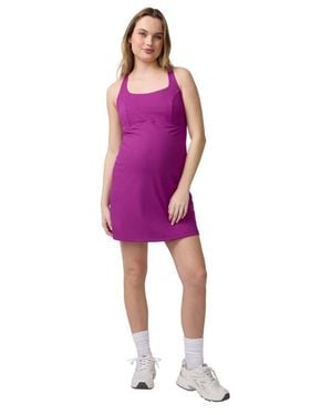 Ingrid & Isabel Ribbed Halter Active Dress - Purple