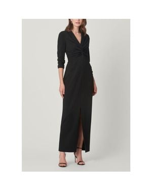 Shoshanna Midnight Asher Crystal Crepe Dress - Black