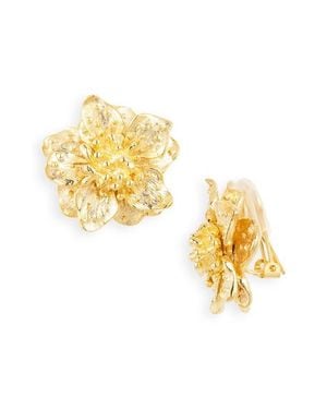 Kenneth Jay Lane Dogwood Flower Earrings - Metallic
