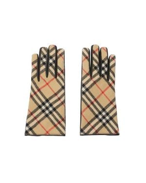 Burberry Check Wool Cashmere Gloves - Metallic