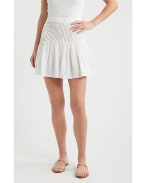 Bella Dahl Pintuck Linen Miniskirt - White