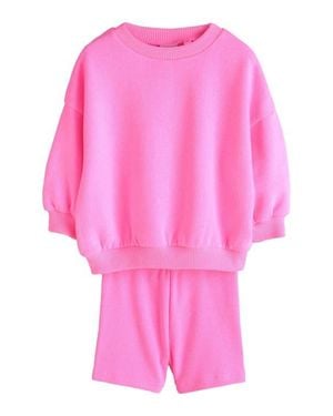 Next Kids' Sweatshirt & Bike Shorts - Pink