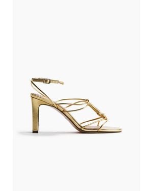 H&M Heeled Strappy Sandals - Metallic