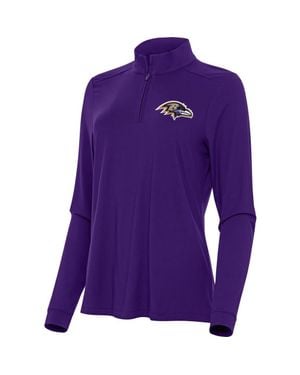 Antigua Baltimore Ravens Intent Quarter-Zip Sweatshirt - Purple