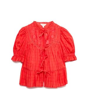 PER UNA BY M&S Embroidered Tie Front Top