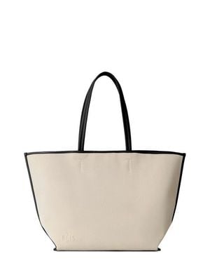 BEIS The Canvas & Leather Tote - White