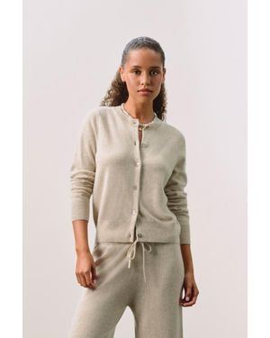 NAKEDCASHMERE Jayla Button-Up Cashmere Cardigan - Natural