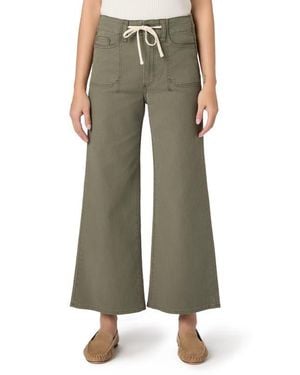 PAIGE Ari Drawstring Wide Leg Pants - Green