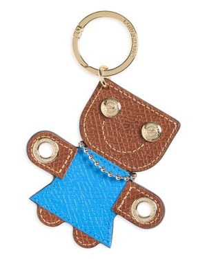 Longchamp Les Champs Leather Key Ring - Blue