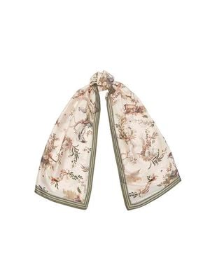 Fable England Wonderland Toile Silky Scarf - Natural
