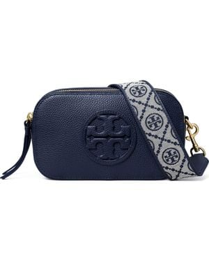 Tory Burch Mini Miller Leather Crossbody Bag - Blue