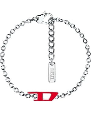 DIESEL Logo Pendant Bracelet - White