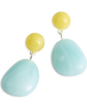 Madewell Stone Double Drop Earrings - Blue