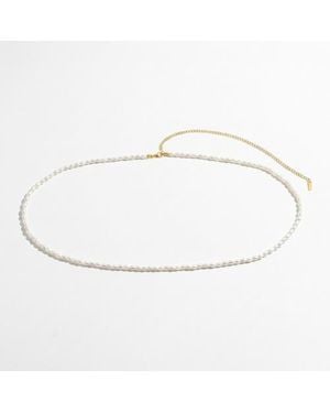 Bliss Diamond Scorpios Belly Chain 25-32 Adjustable Length With 5Mm Freshwater Pearls - White