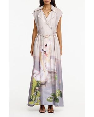 Acler Evandale Swan Maxi Coatdress - White