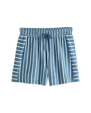 Next Stripe Cotton Terry Cloth Shorts - Blue