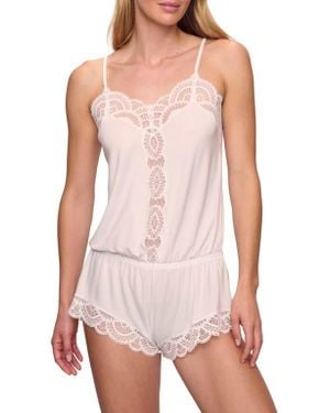 Eberjey Marry Me Dreamer Jersey Knit Teddy Romper - White