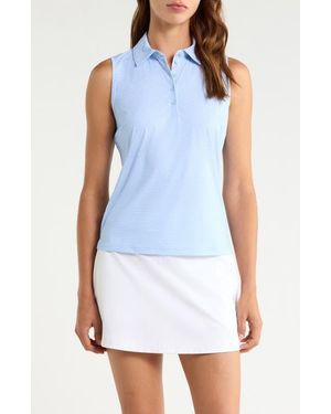 G/FORE Geo 2 Silky Tech Performance Sleeveless Polo - Blue