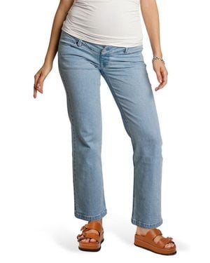 Nom Maternity Hailey Straight-Leg Over-The-Belly Maternity Jeans - Blue