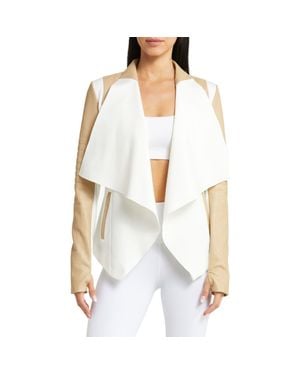 BLANC NOIR Drape Front Jacket - White