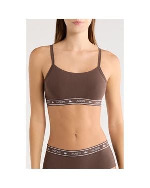 Lacoste Stretch Cotton Bralette - Brown