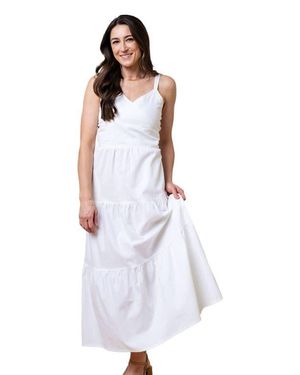 Hope & Henry Tiered Wrap Dress - Blue