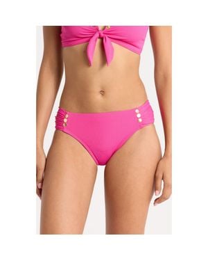 Robin Piccone Amy Side Tab Bikini Bottoms - Pink
