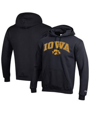 Champion Iowa Hawkeyes Arch Over Logo Pullover Hoodie - Blue