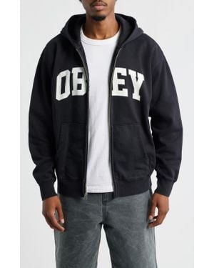 Obey Control Faded Zip Hoodie - Black