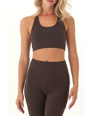 Threads For Thought Malana T-Back Sports Bra - Black