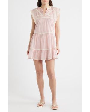 DELUC Onza Lace Trim Cotton Minidress - Pink