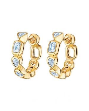 Kwiat Diamond Bezel Huggie Hoop Earrings - Metallic