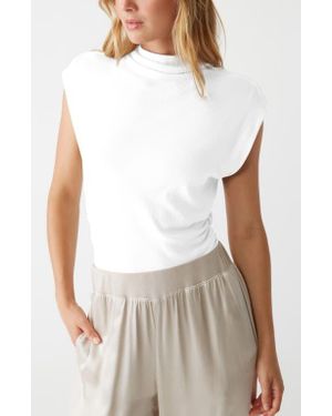 Michael Stars Reese Power Shoulder Top - White