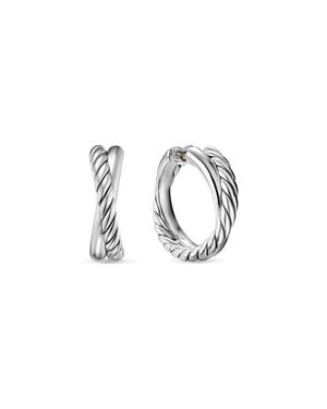 David Yurman Crossover Hoop Earrings - Blue
