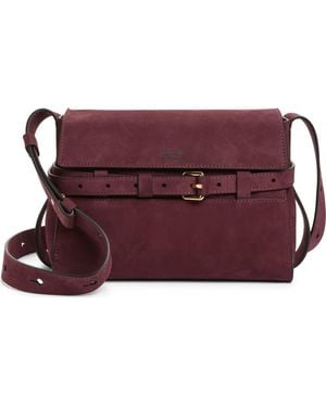 Moschino Tie Me Suede Shoulder Bag - Purple