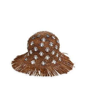 Rabanne Raffia Bucket Hat - Brown