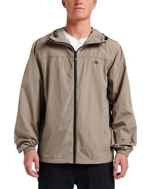 Quiksilver Overcast Water Repellent Hooded Windbreaker - Brown
