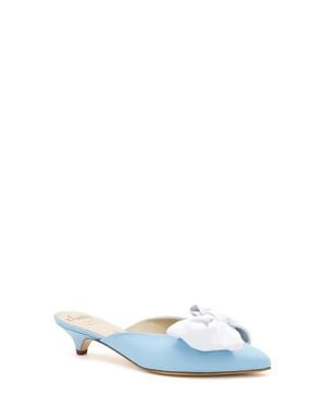Amalfi by Rangoni Antica Pointed Toe Kitten Heel Mule - Blue