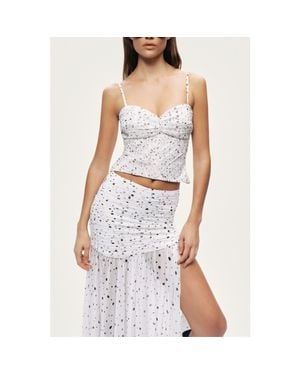 Nocturne Printed Chiffon Bustier - Blue